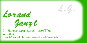 lorand ganzl business card